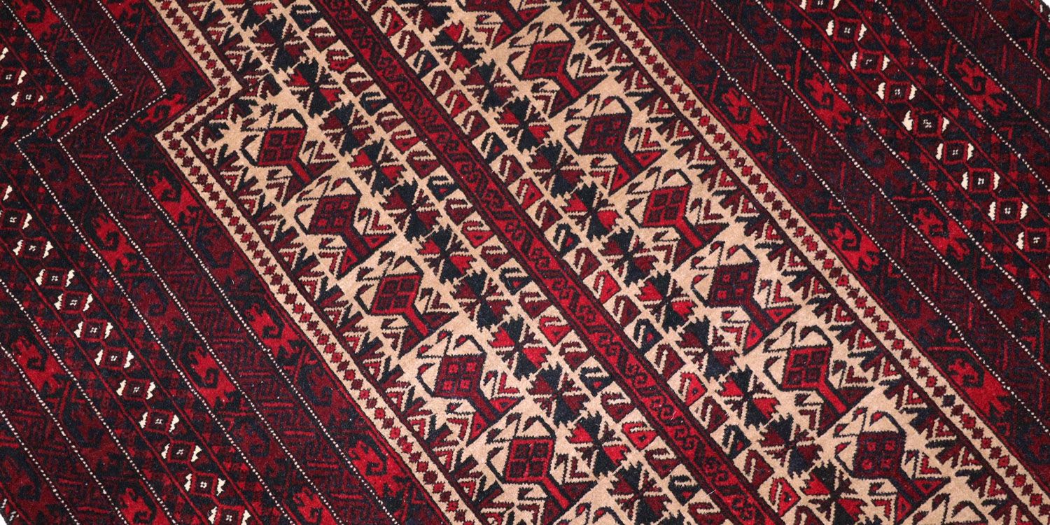 Afghan Teppich 150 x 95 cm - dunkelrot - Image 2