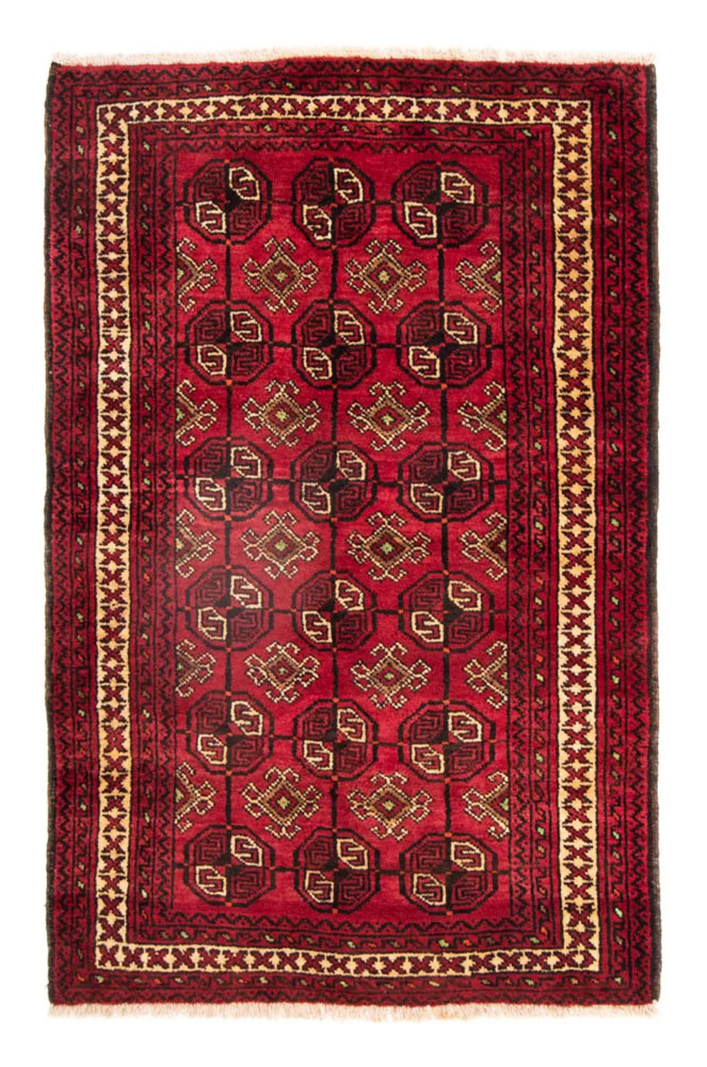 Belutsch Teppich 190 x 138 cm - dunkelrot