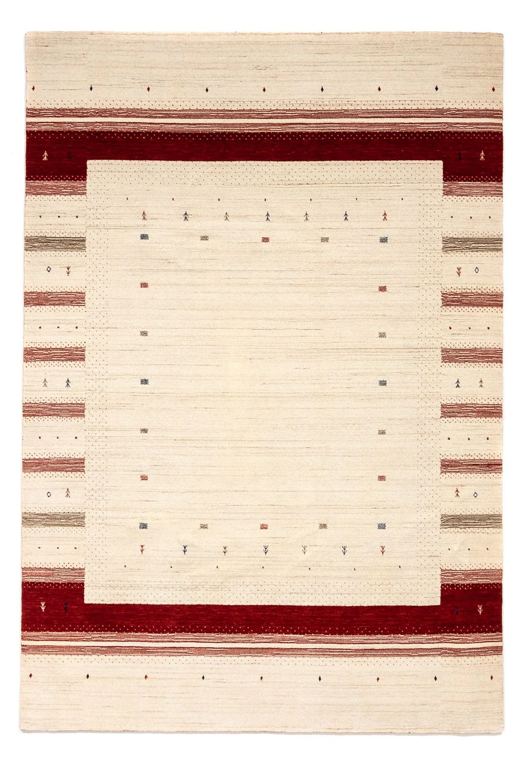 Gabbeh Teppich - Loribaft Indus 304 x 207 cm - beige