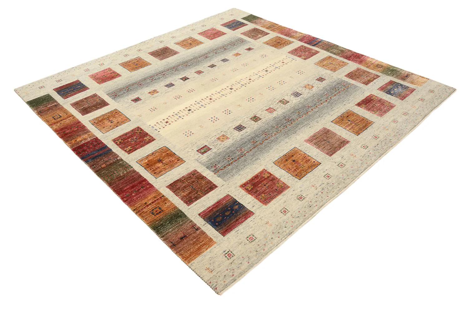 Gabbeh Teppich - Loribaft Indus quadratisch - 206 x 204 cm - dunkelbeige - Image 4