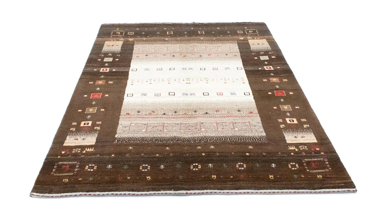 Gabbeh Teppich - Loribaft Perser 194 x 148 cm - beige - Image 5