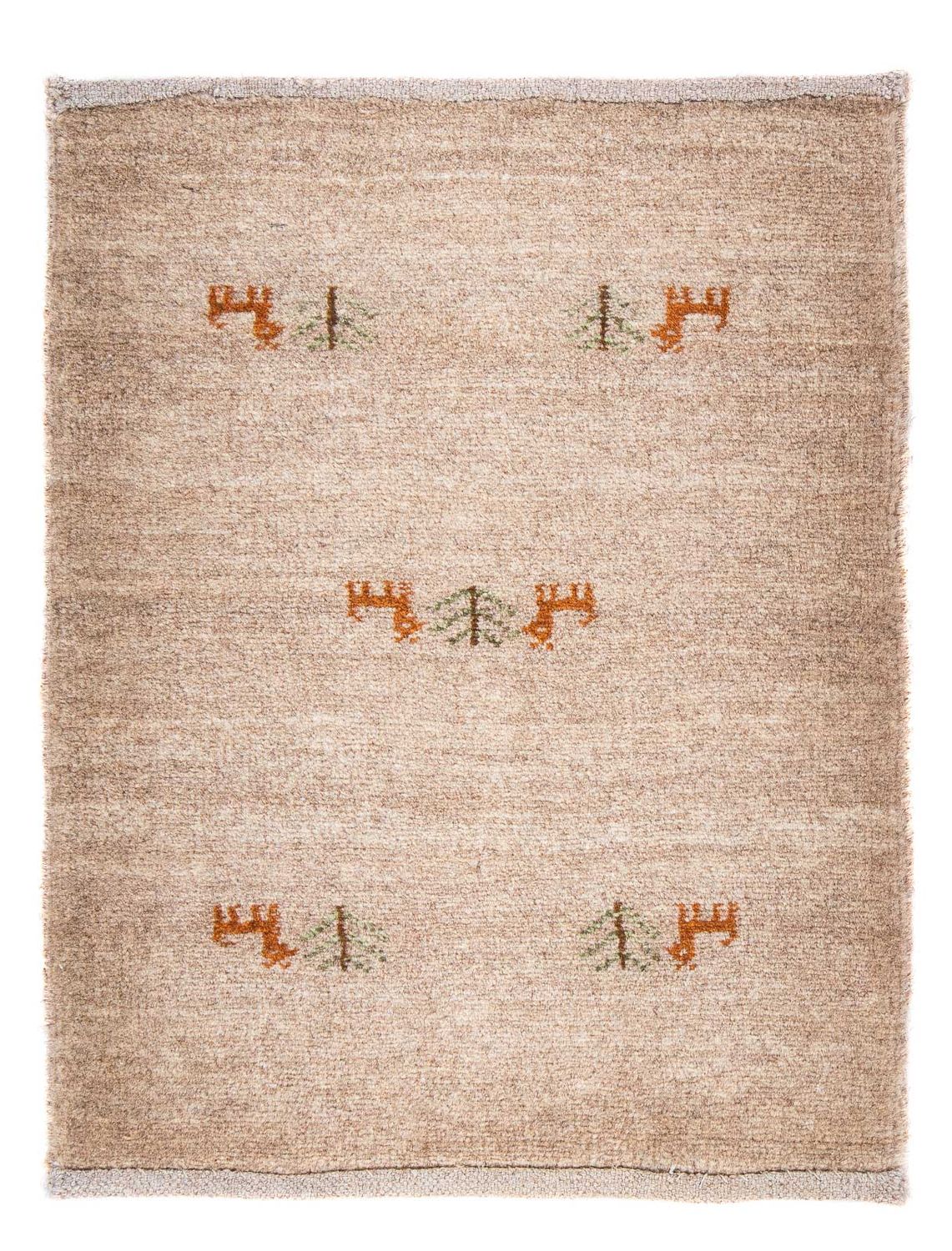 Gabbeh Teppich - Loribaft Perser 60 x 40 cm - hellchoco