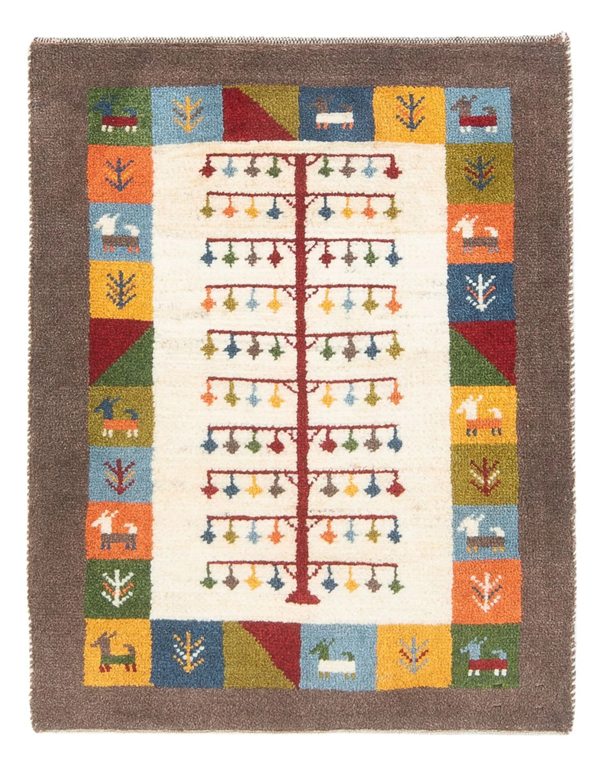 Gabbeh Persisch Teppich 90x63cm - Perserteppich Wollteppich
