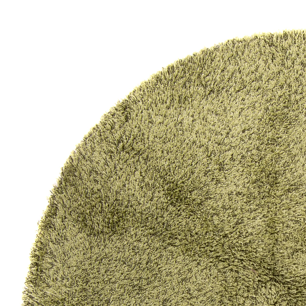 Hochflor Teppich rund - 200 x 200 cm - olivgrün - Image 3