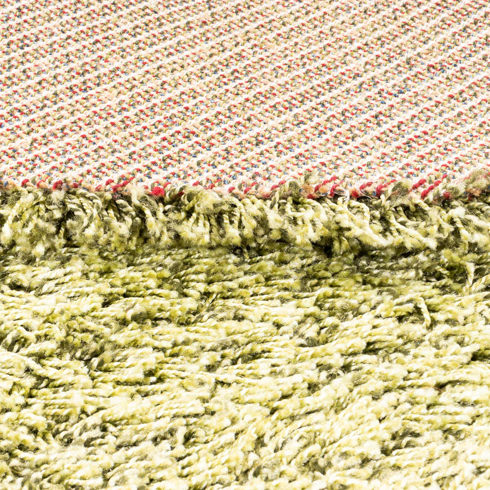 Hochflor Teppich rund - 200 x 200 cm - olivgrün - Image 4