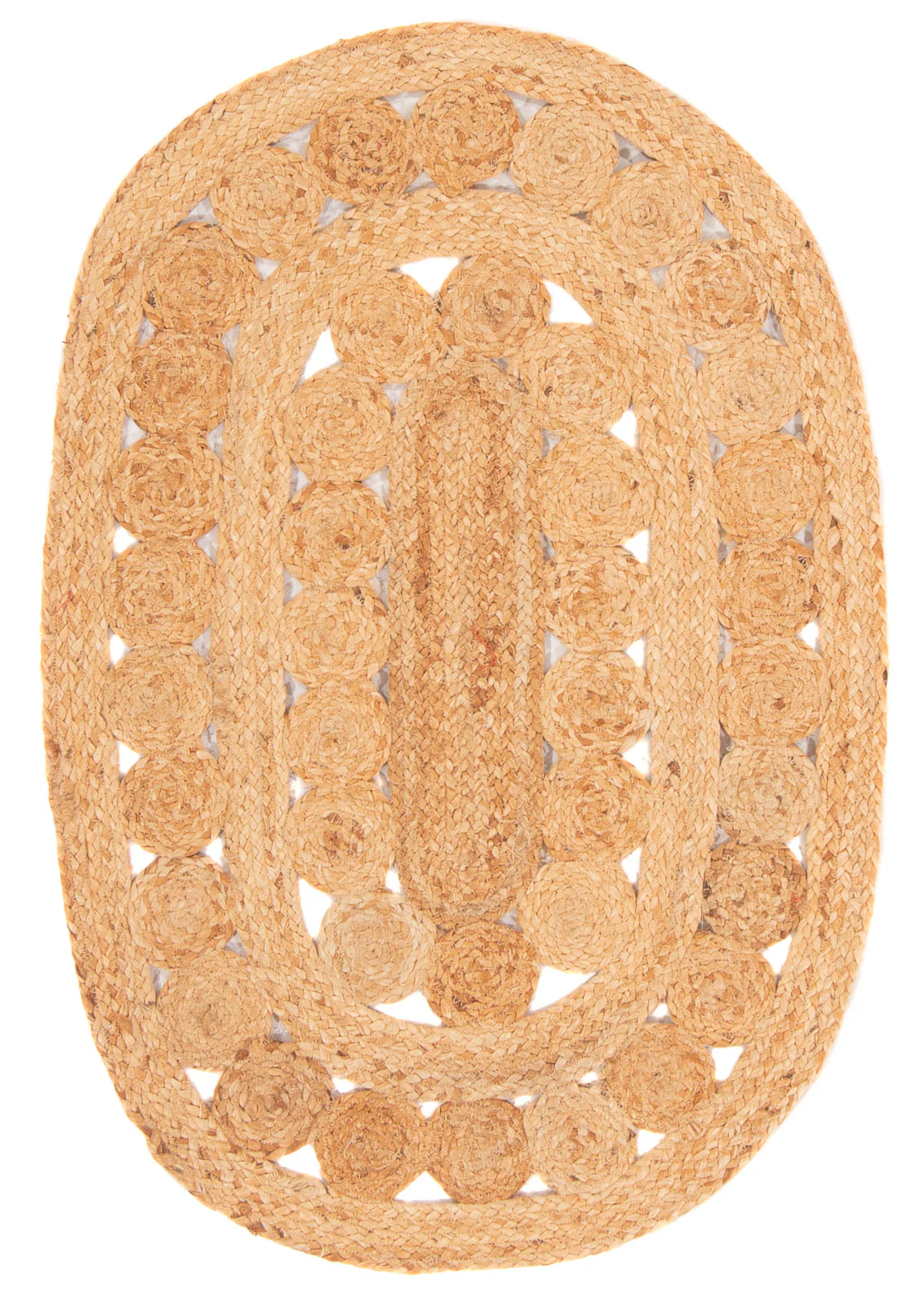 Juteteppich oval - 91 x 61 cm - natur