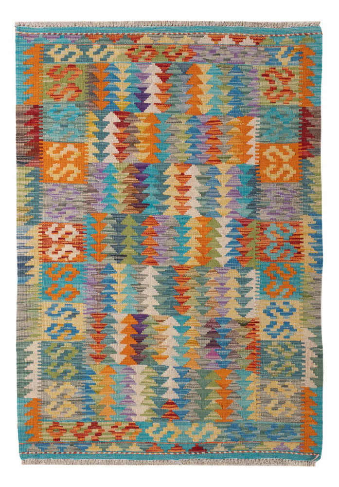 Kelim Teppich - Splash - 151 x 104 cm - bunt