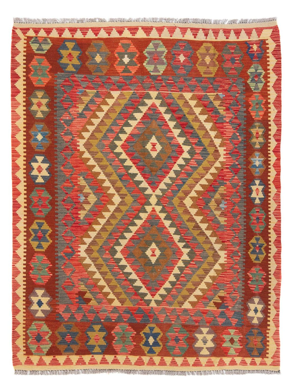 Kelim Maimene Teppich 198x148cm - Wollteppich