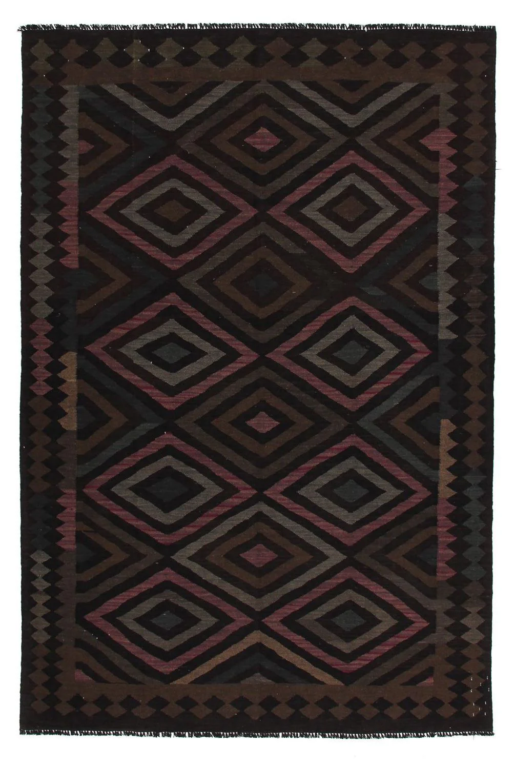 Kelim Teppich - Splash 240 x 166 cm - schwarz