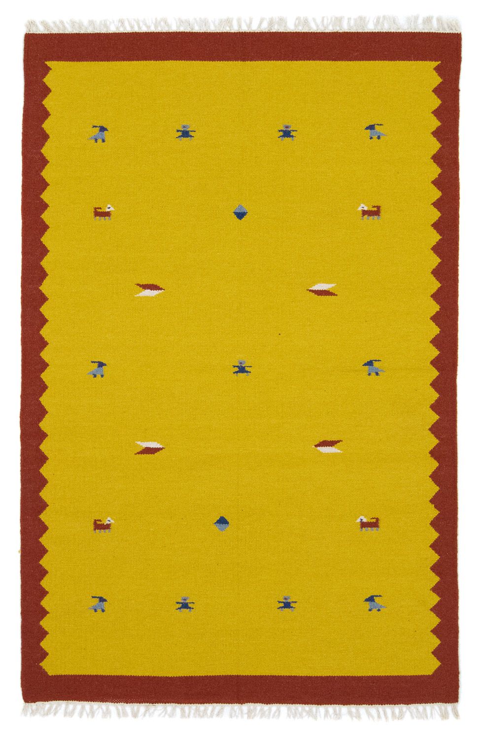 Kelim Teppich - Trendy 180 x 120 cm - gelb
