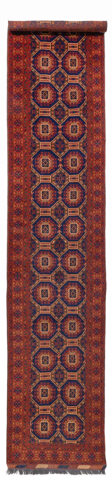 Afghan Teppich 394x80cm - Orientteppich