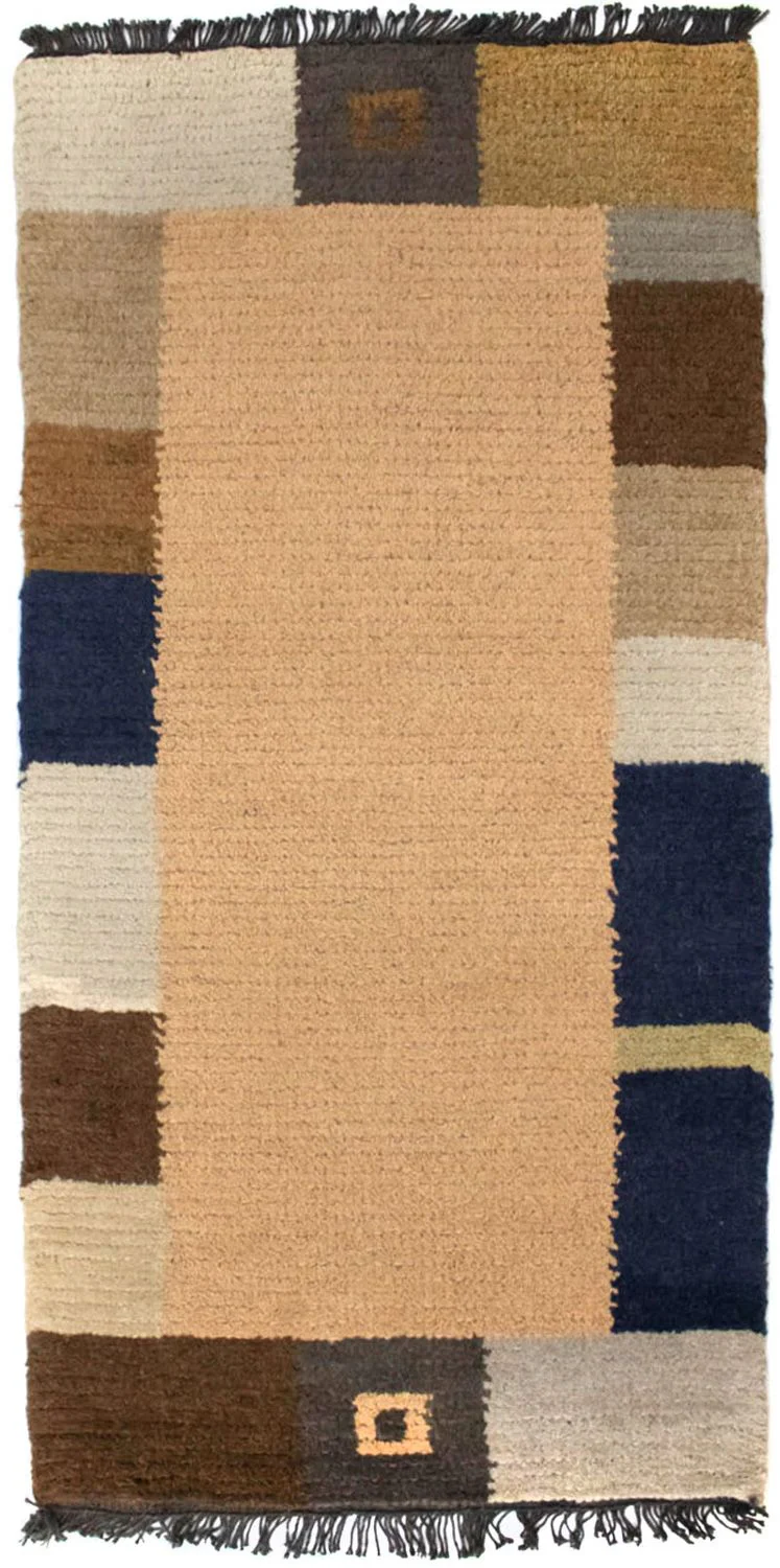 Nepal Teppich 140 x 70 cm - hellbraun