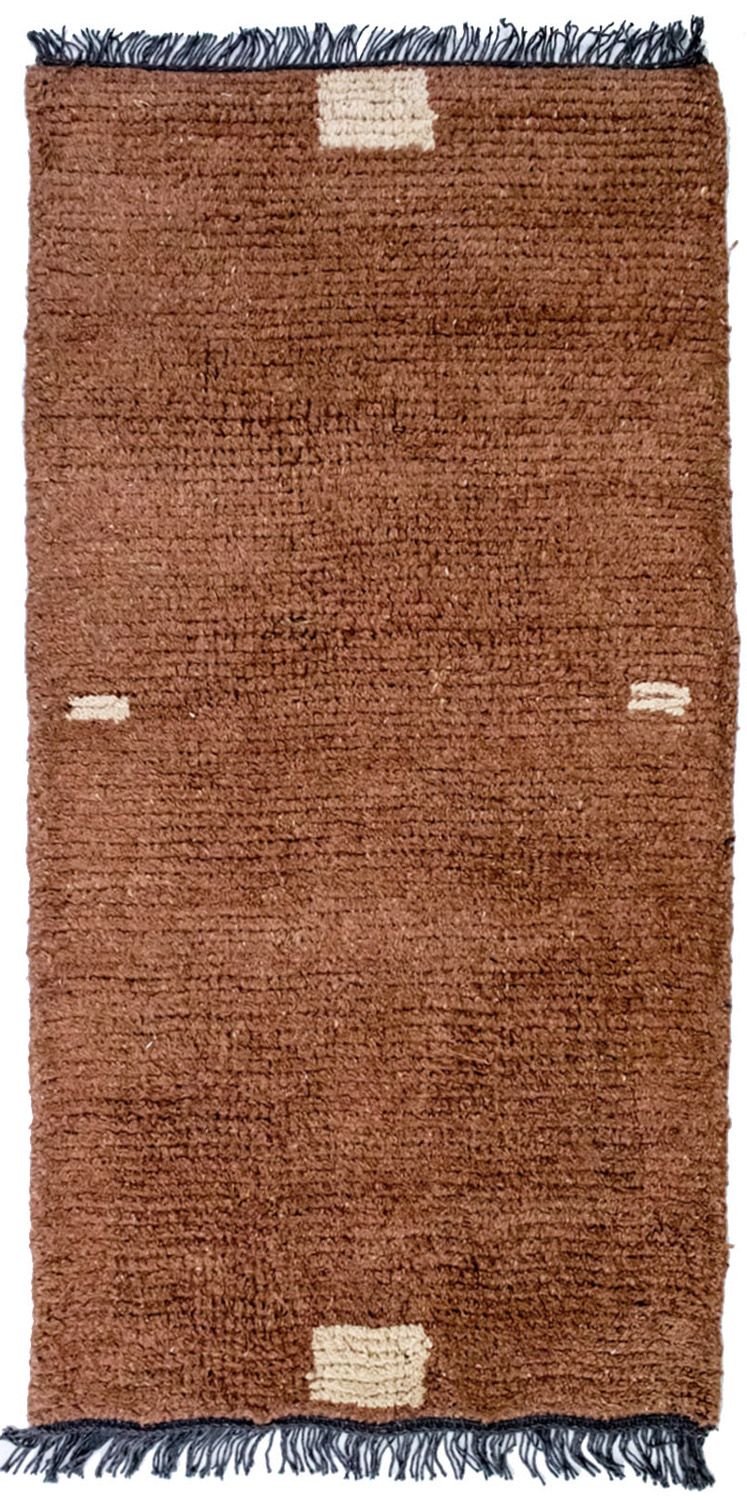 Nepal Teppich 140 x 70 cm - braun