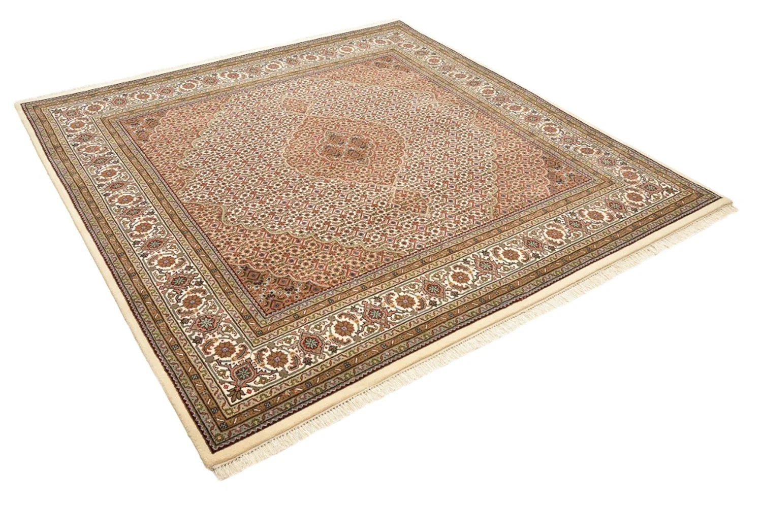 Orientteppich - Täbriz quadratisch - 203 x 201 cm - dunkelbeige - Image 4