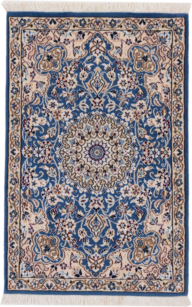 Perserteppich - Nain - 90 x 60 cm - blau