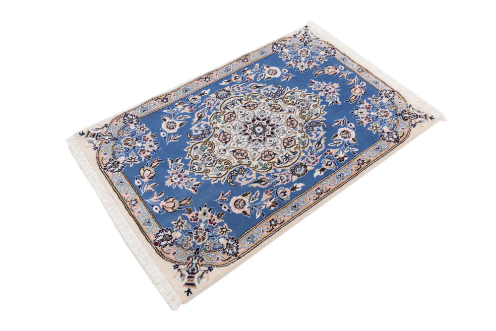 Perserteppich - Nain - 90 x 60 cm - blau - Image 3