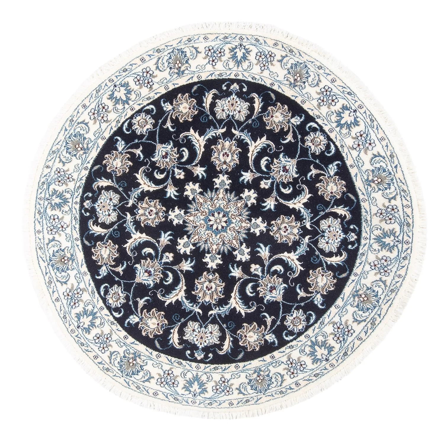Perserteppich - Nain rund - 150 x 150 cm - dunkelblau