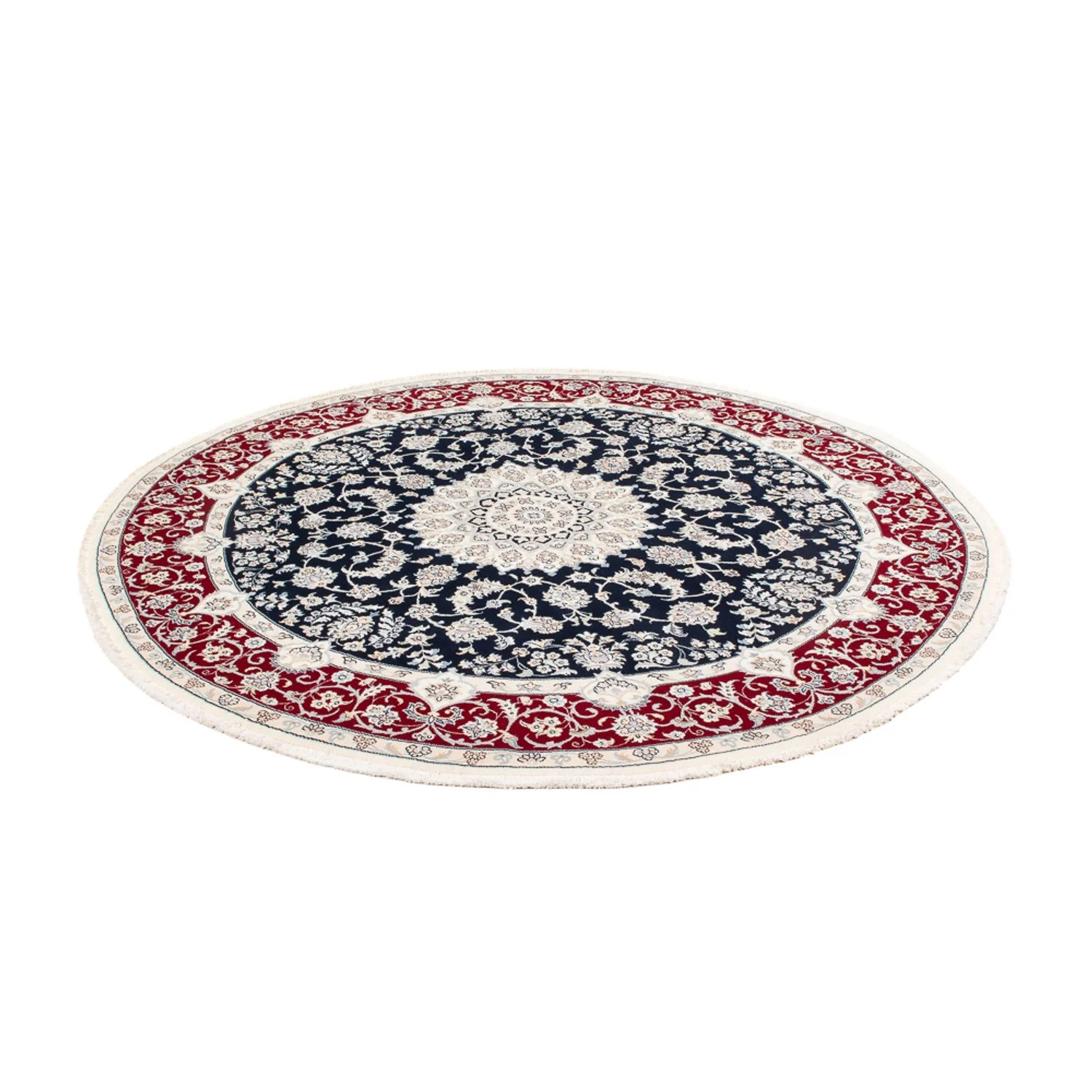 Perserteppich - Nain rund  - 200 x 200 cm - dunkelblau - Image 5