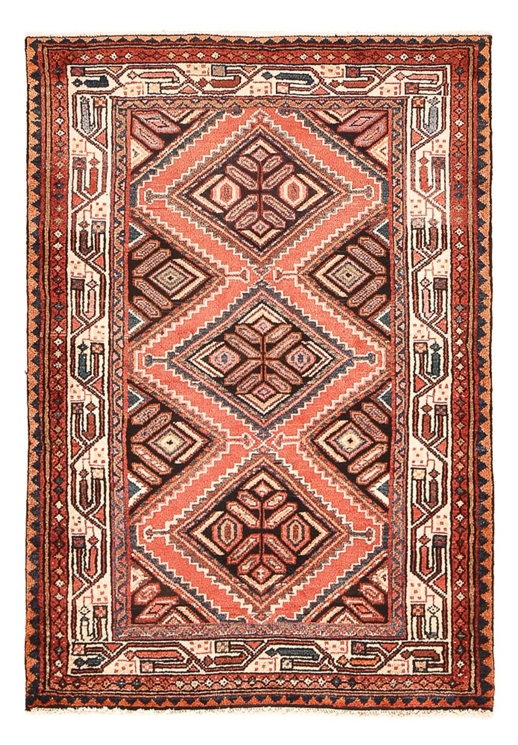 Perserteppich - Nomadic - 140 x 97 cm - hellrot