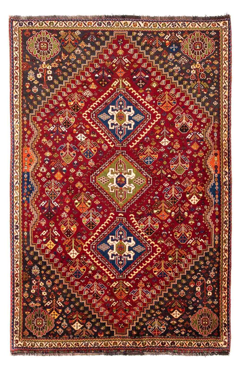 Perserteppich - Nomadic 257 x 173 cm - dunkelrot