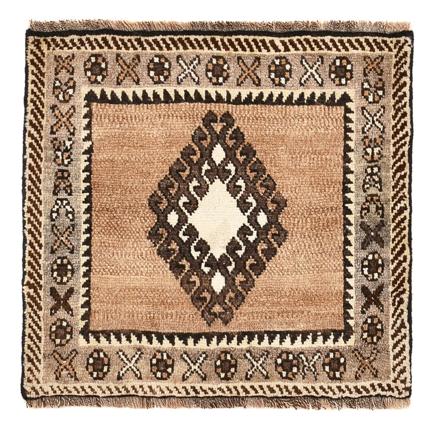 Perserteppich - Nomadic - 56 x 53 cm - hellbeige
