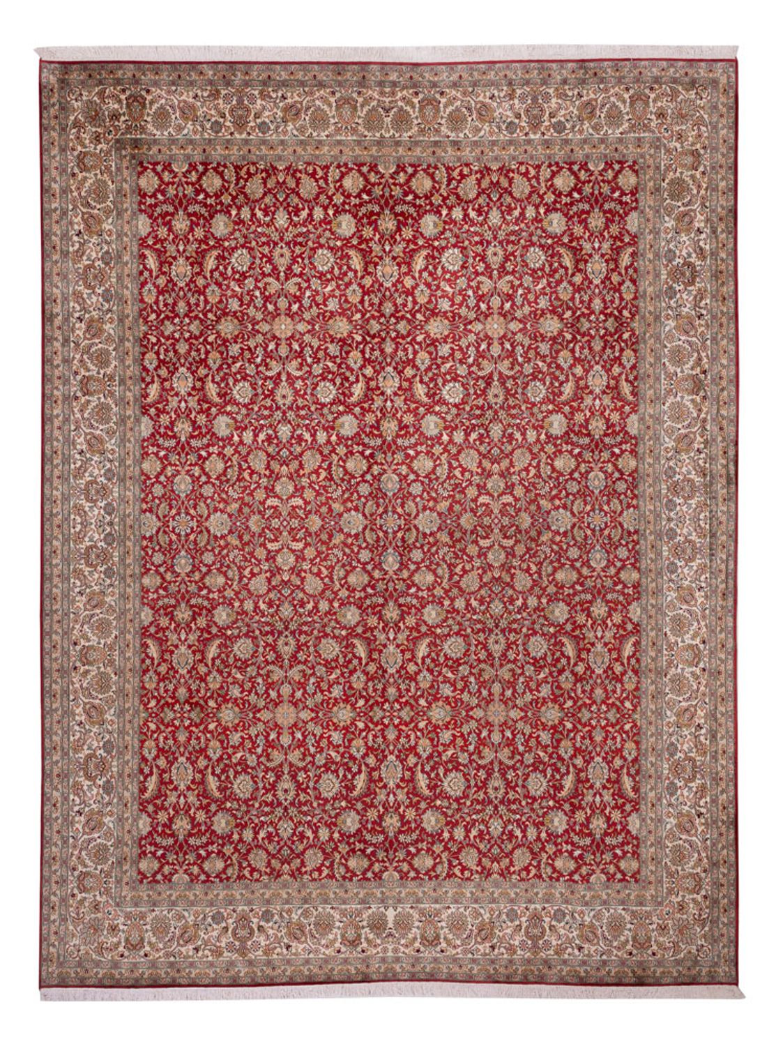 Seidenteppich - Kaschmir Seide - 369 x 279 cm - rot