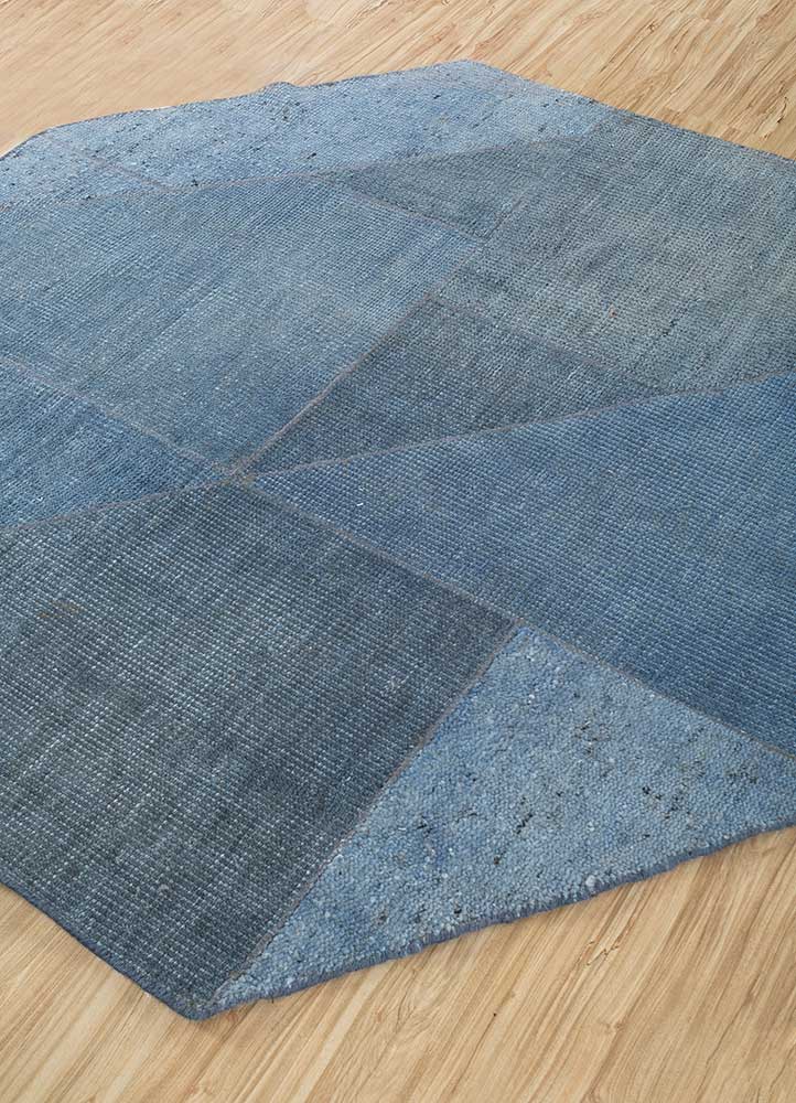 Wollteppich sonderform - 180 x 180 cm - blau - Image 2