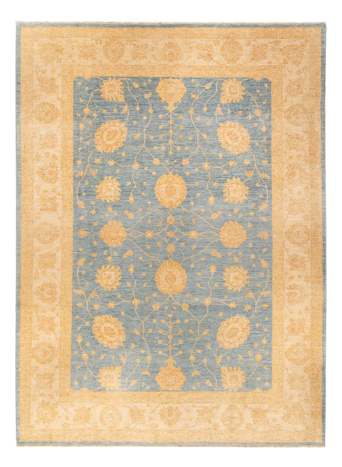 Ziegler Teppich - 369 x 273 cm - seeblau